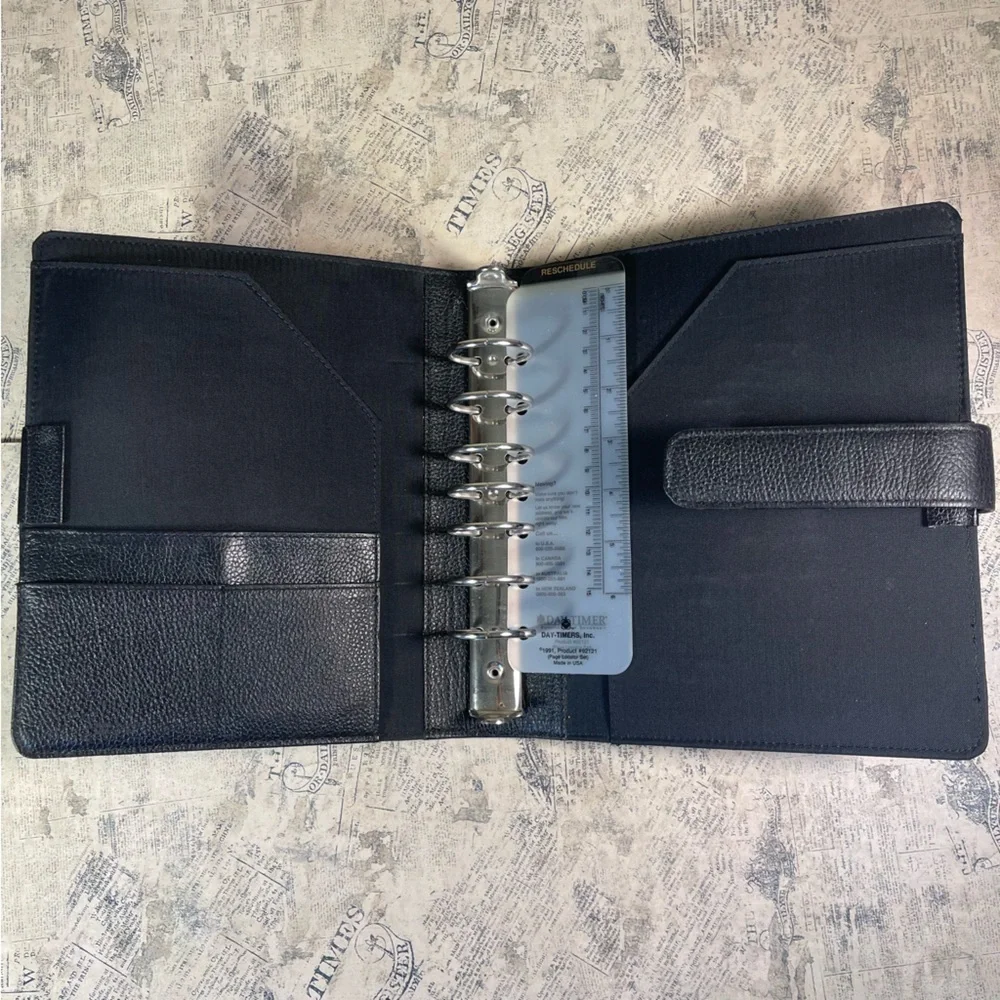 Vintage Day-Timer Genuine Leather Binder Made in USA Planner Organizer